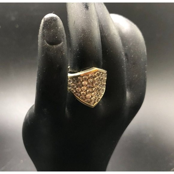 925 Sterling Silver Cubic Zirconia Encrusted Cocktail Ring Sz 5.25 - Picture 1 of 10